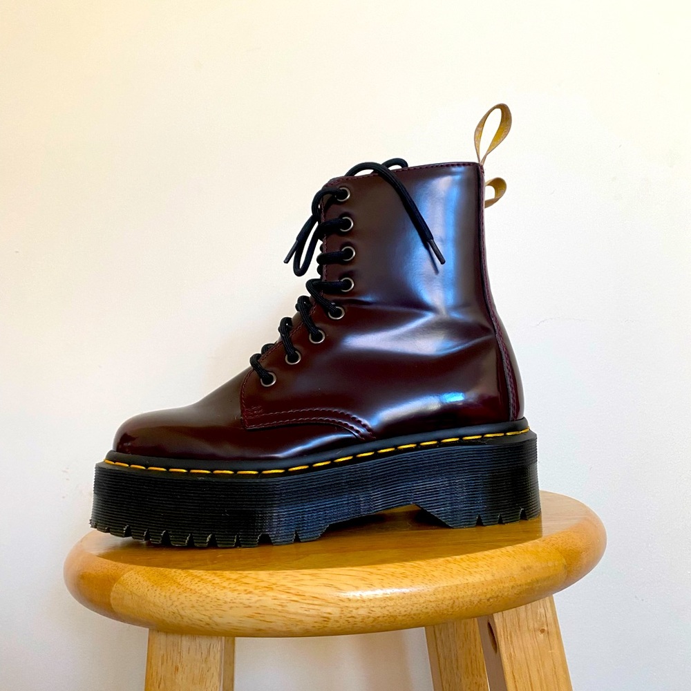 burgundy doc martens v jadon ii leather platform boots